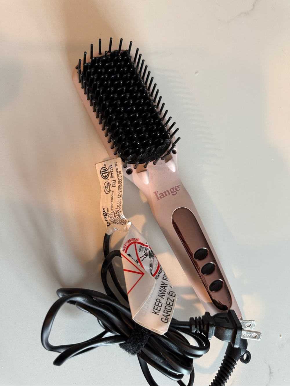 Lange Rose Gold Heated Paddle Brush